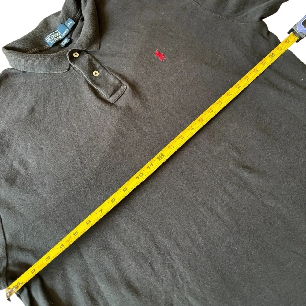 Ralph Lauren Men's Polo Shirt in Black with Red Embroidered Logo